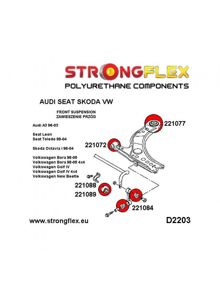 Silent Block Polyur Thane Sport Barre Stabilisatrice Avant Volkswagen