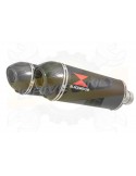 VFR 800 VTEC (RC46) 2002-2011 Tube de raccord & Silencieux Ovale Noir Inox + Carbone 300mm