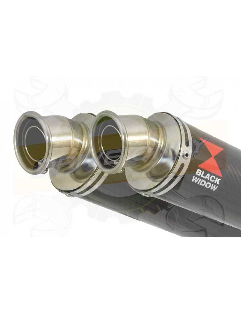 ZZR 1400 Ninja ZX14 2008-2011 4-2 Tube de raccord & Silencieux Rond en  Carbone 350mm
